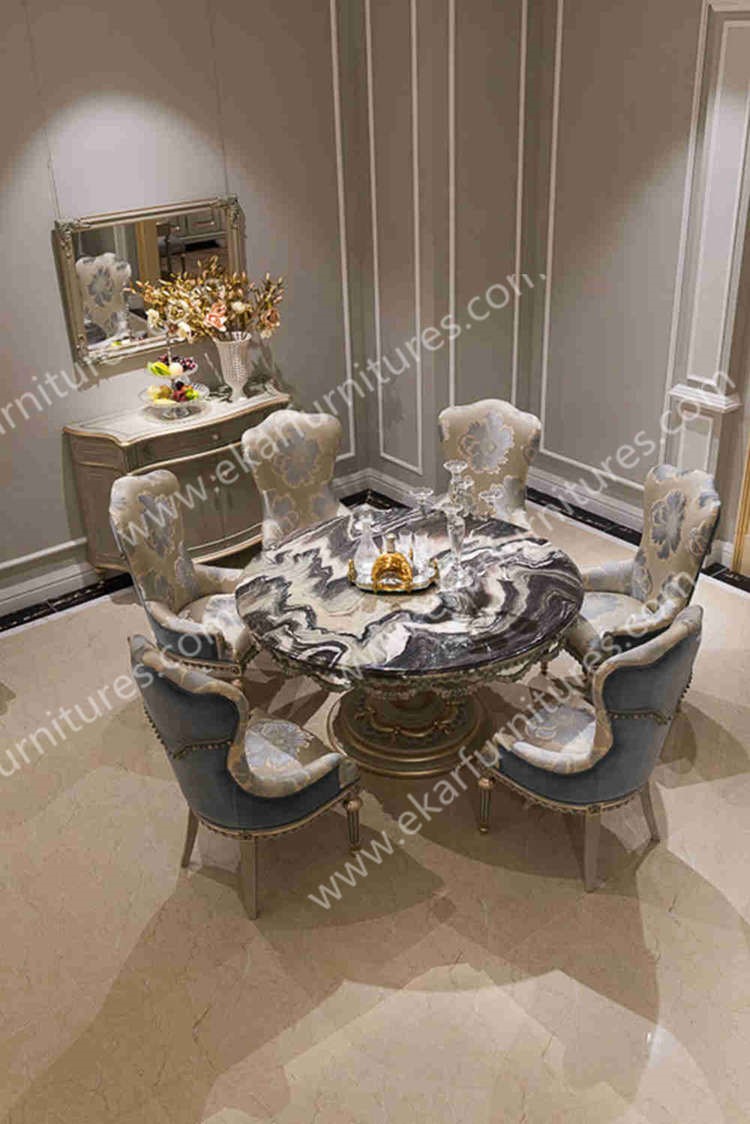 Antique marble luxury round dining tables FT-133