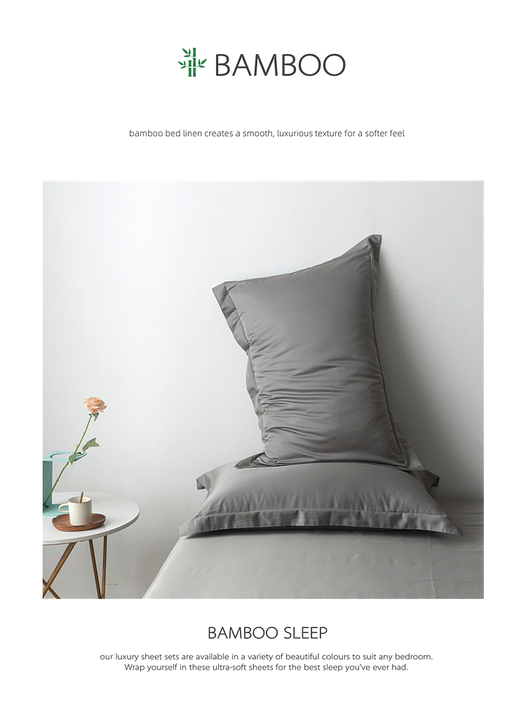 300TC Bamboo Bed Sheets Standard Size and Solid Pattern for a Luxurious Bedding Set
