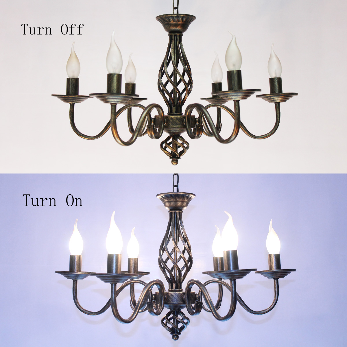 Black Wronght Iron Chandelier Living room Farmhouse Kitchen Frech Country Chandelier(WH-CI-132)