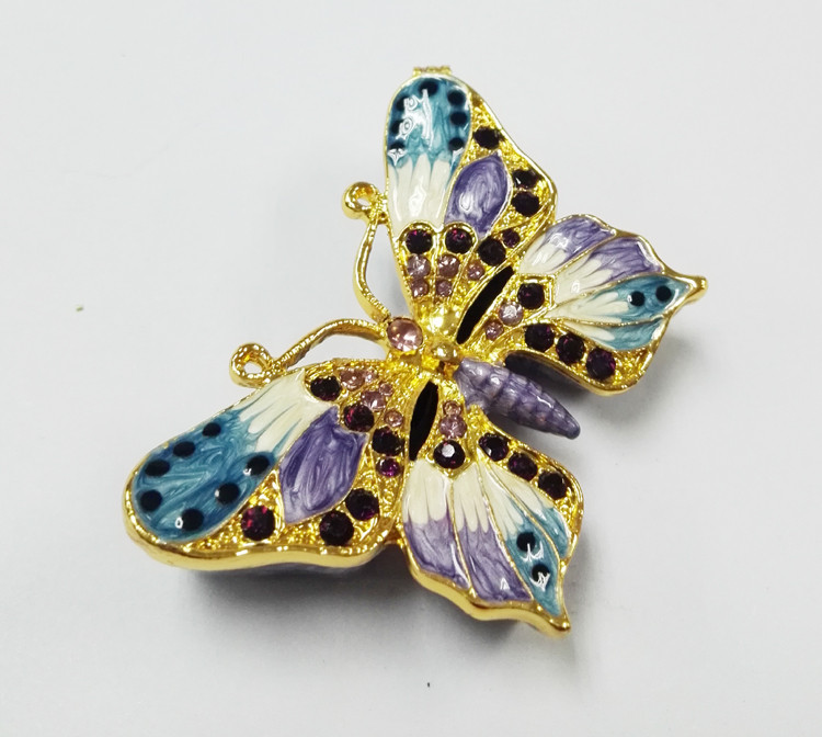 Pewter wholesale Butterfly shape custom metal jewelry box