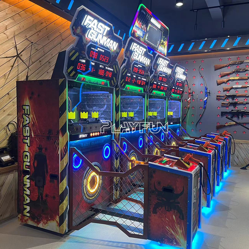 Hot Sale Playfun Fast Gunman Shooting Arcade Game Indoor Amusement Coin Operated Shoot Gun Shooting Games Machine for Kids