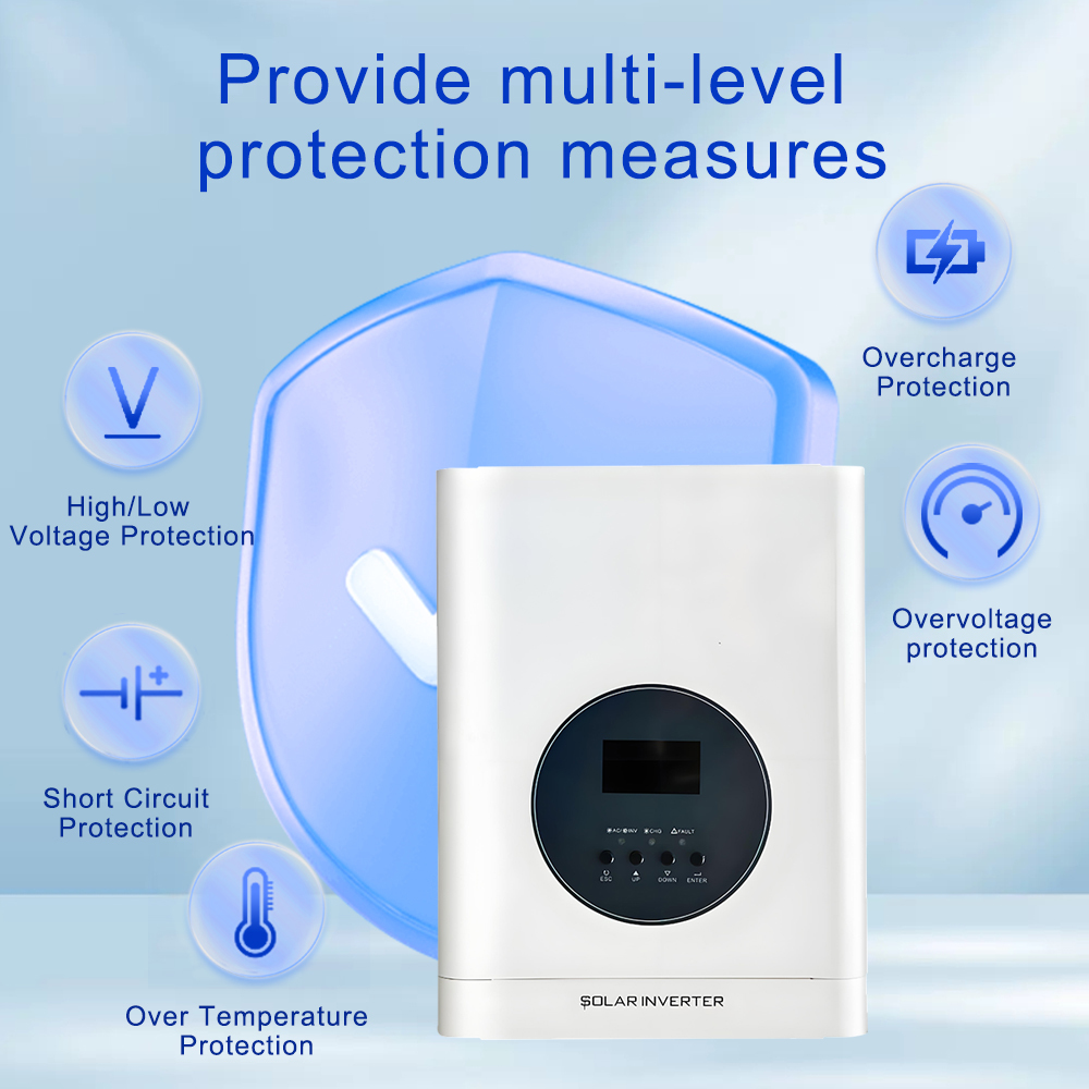 8KW 10KVA 48V to 110V 220V Dc to Ac MPPT 120A All in One Solar Hybrid Inverter