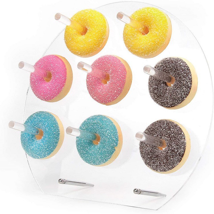 Lovely Oval Shape Acrylic Holder POS Acrylic Donut Stand For Dessert Cake