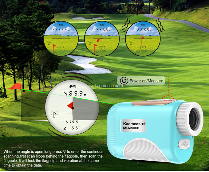 kaemeasu Mini Laser Rangefinder Rechargeable Golf Range Finder With Magnetic Adsorption MA800