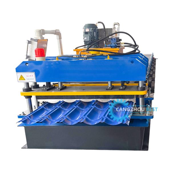 Quality Color Steel PLC Control Hydraulic Pressing& Cutting Zee Roof Tile Roll Forming Machine for sale