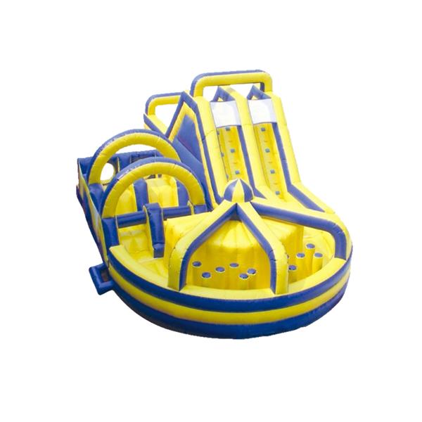 Quality Yellow - Blue Inflatable Amusement Slide: Fun Playground Equipment for sale