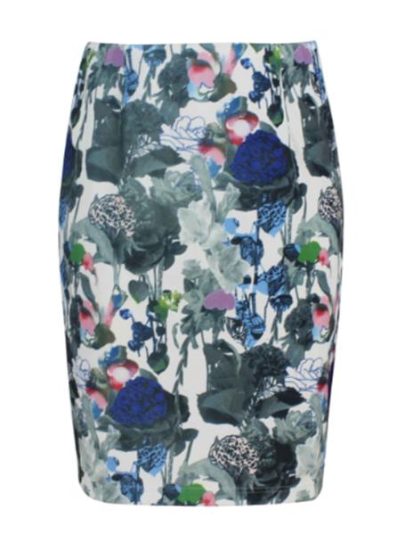 Colorful Printed Ladies Fashion Skirts Slim Fit Pencil Skirt With Invisible