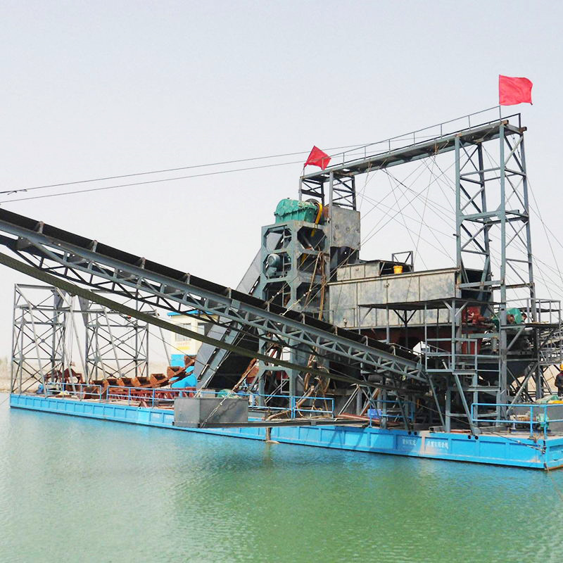Anchor Position River Gold and Diamond Dredger with Jigging