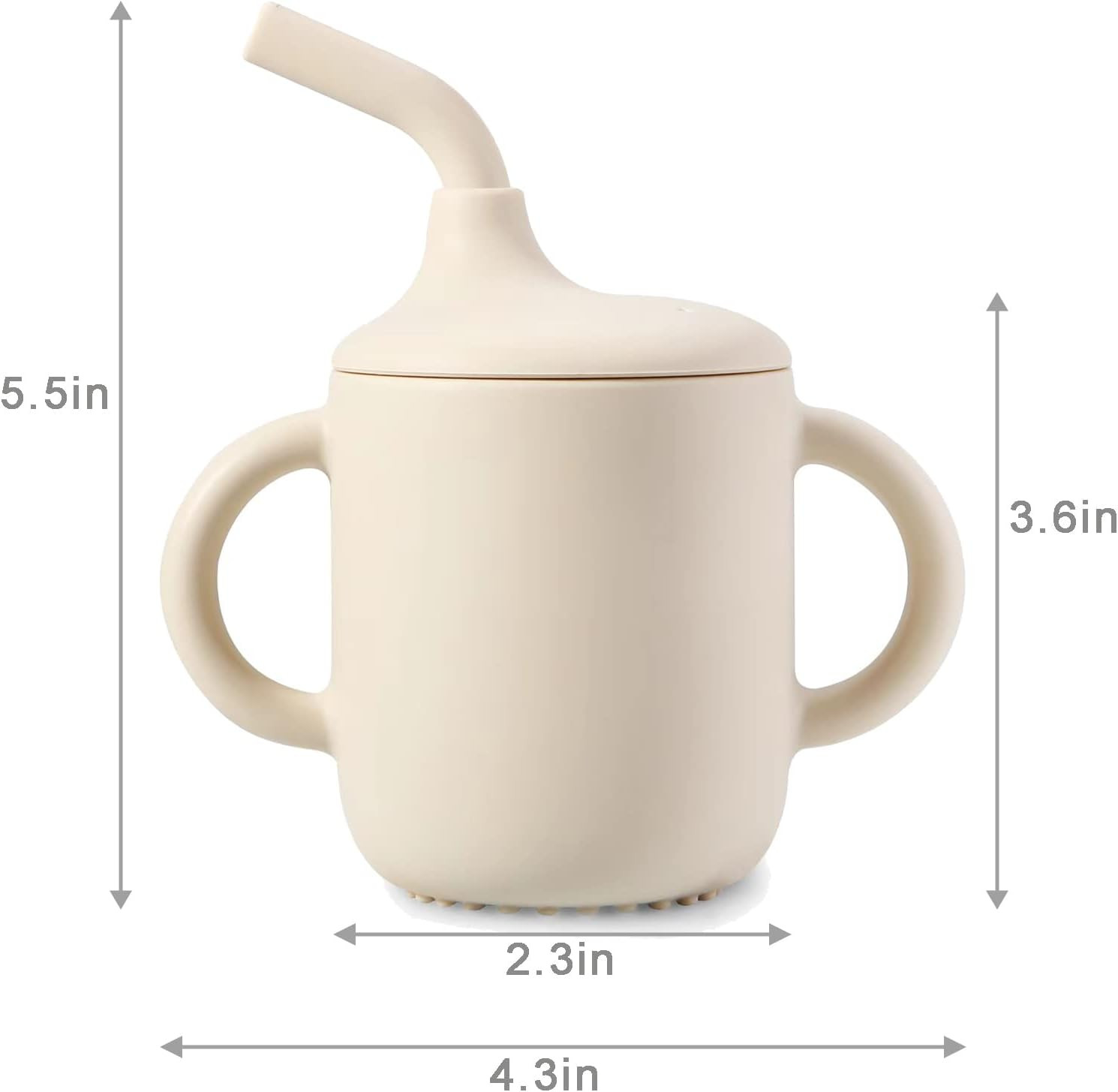 Microwaveable Silicone Kitchen Product Baby Cup With Straw Reusable