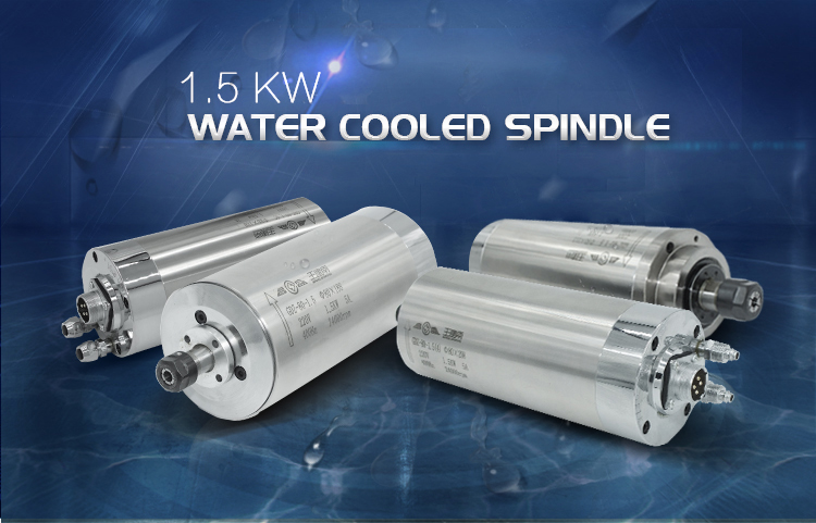 1.5kw ER11 400HZ 24000rpm Water Cooled Spindle Motor for and Maximum Torque 0.59Nm