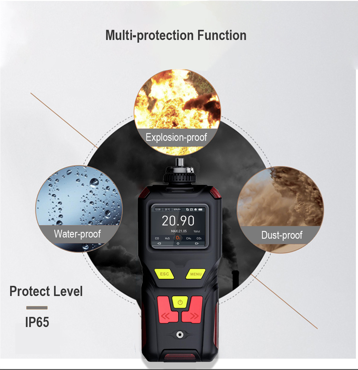 Zetron MS400-CH4 Portable Gas Detector For Methane Monitoring And Carbon Emission Analysis