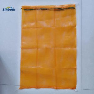 Small White Plastic Leno Net Onion Sack with Draw String Custom Order Accepted