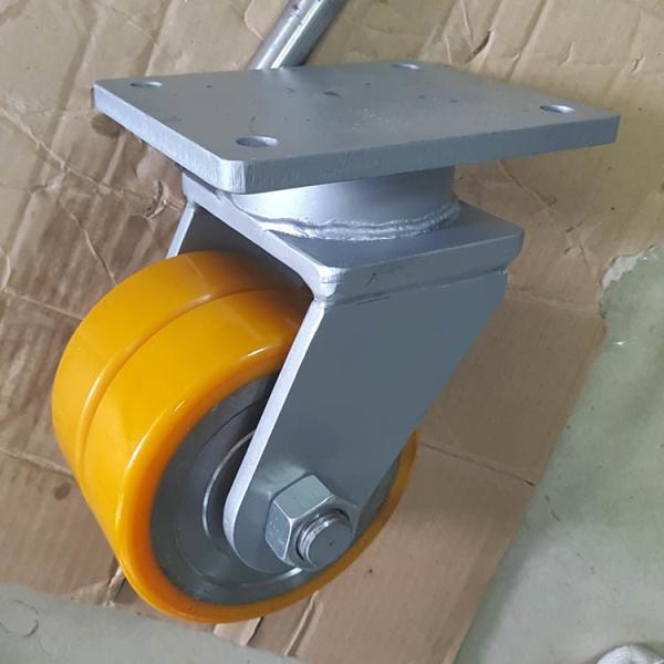 10 Inch Super Heavy Duty Casters Polyurethane Steel Iron PU Twin Wheels Swivel