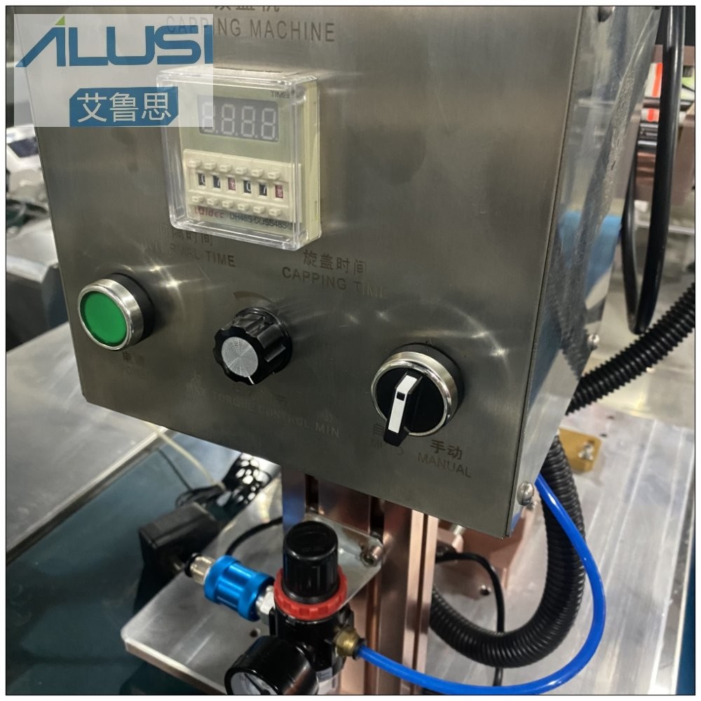 0.6MPa Cap Screwing Machine Mist Spray Capper Soda Water PET Bottles Liquid Vials Locking Machine