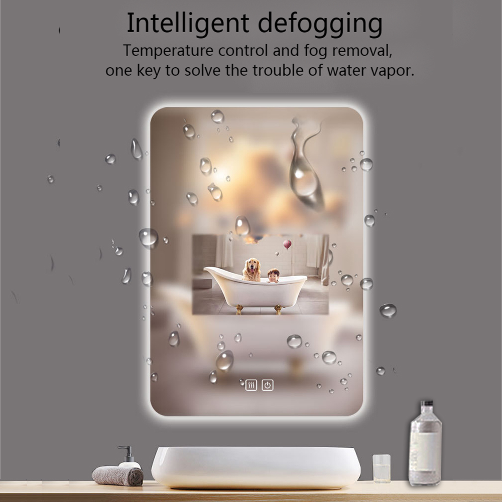 Glass Mirror LED Light Bathroom Mirror for Luxury Salon Bedroom Living Room Home Decor