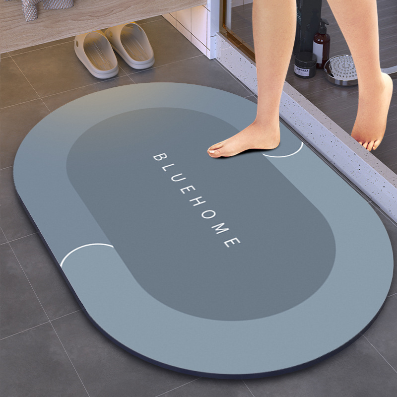 Fast Water Drying Stone Bath Mat with Customized Color and Absorbent Hard Shower Rug