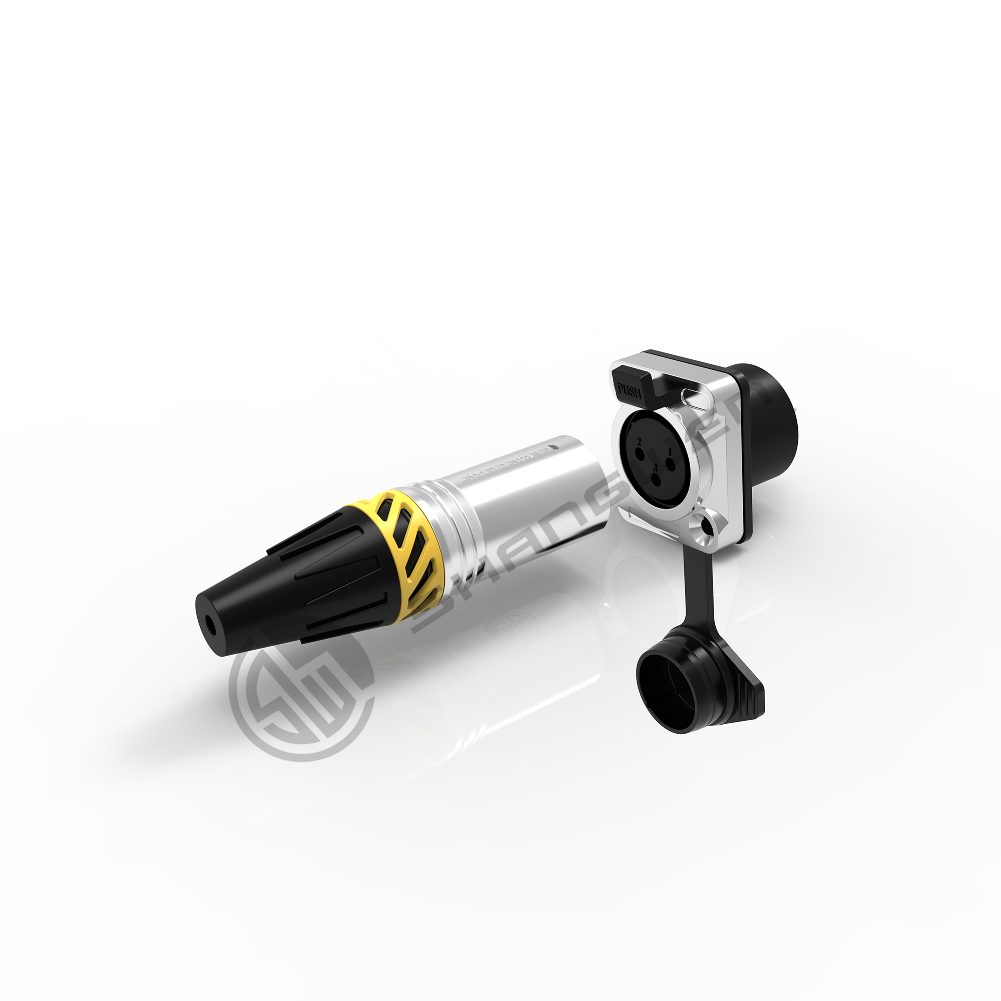 Mini XLR Female Connector Socket 3 Pin Connector Waterproof Outdoor