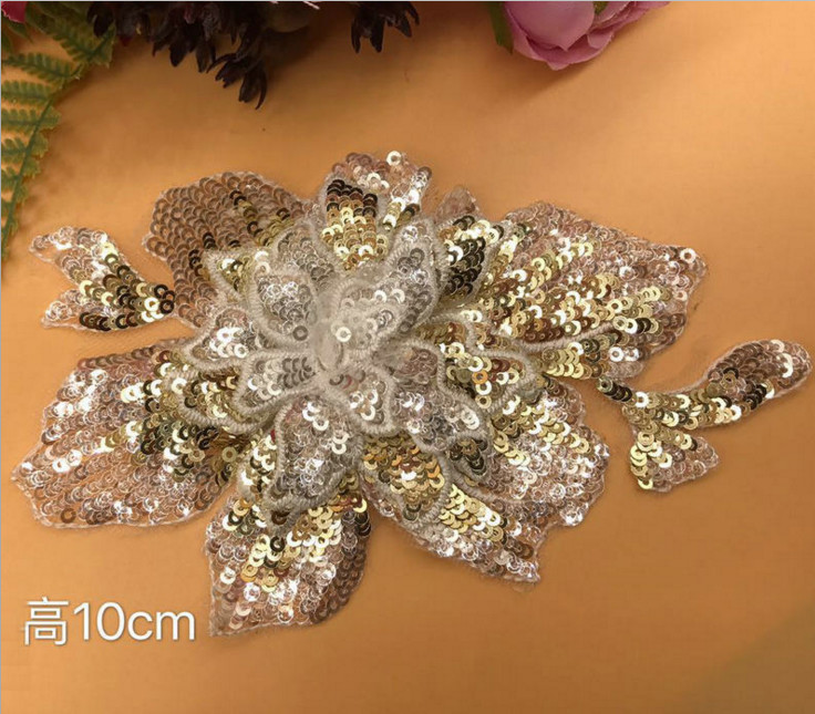 Garment Accessories Butterfly Embroidery Sequin Applique with Different Color