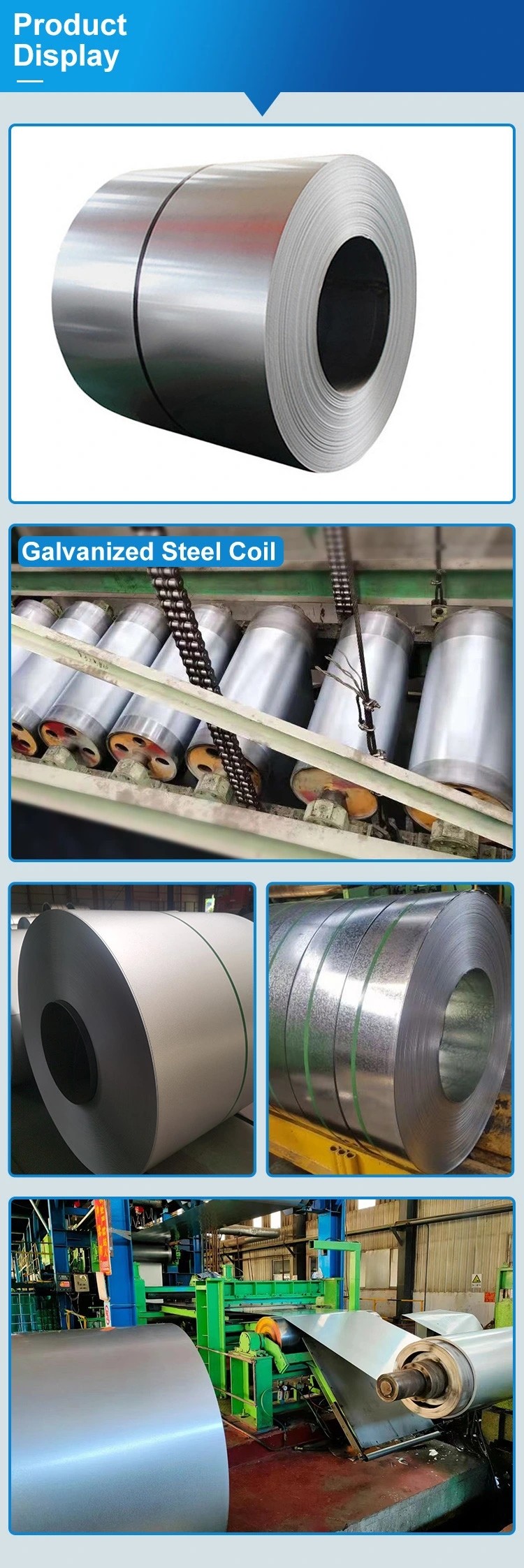 Zinc Coated GI Steel Coil 1mm SGCC DX51D Galvanized Sheet Plate Strip