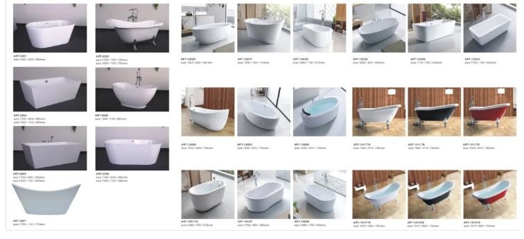 Eco Friendly Indoor Freestanding Acrylic Bathtub ，Rectangular Freestanding Tub
