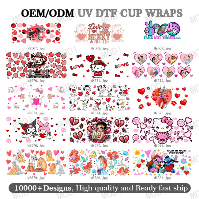 Valentine'S Day UV DTF Transfers For Cups Wraps Custom Logo Libbey Glass Tumbler