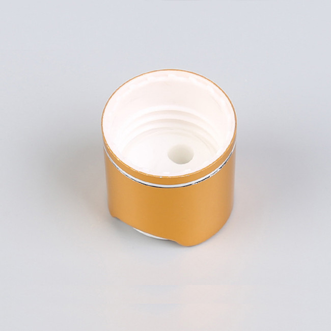 24/410 20mm Matte Gold Aluminum Bottle Caps With Silver Decoration Line