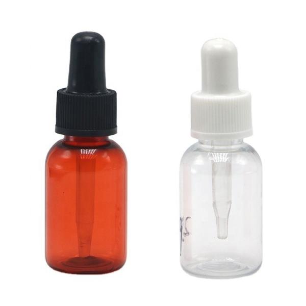 15ml Round Shape PET Plastic Dropper Bottle with Tube Medicine Grade Customized