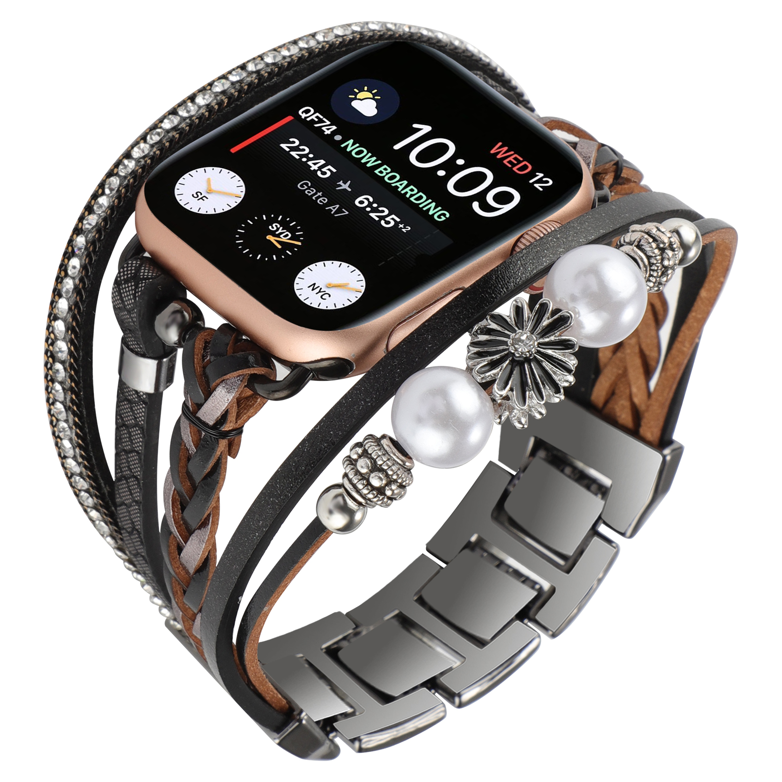 DHL.UPS.FEDEX.EMS Trendy Zou Chrysanthemum Decorative Smart Watch Band