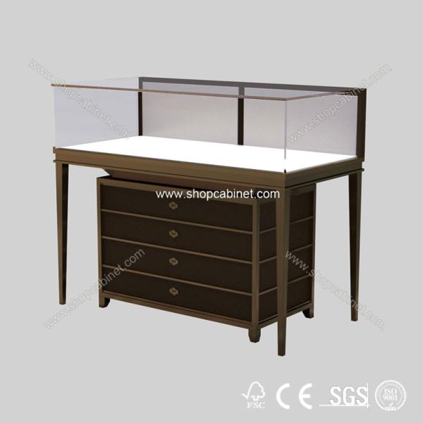 Newest !!! design luxury modern round glass jewelry display showcase