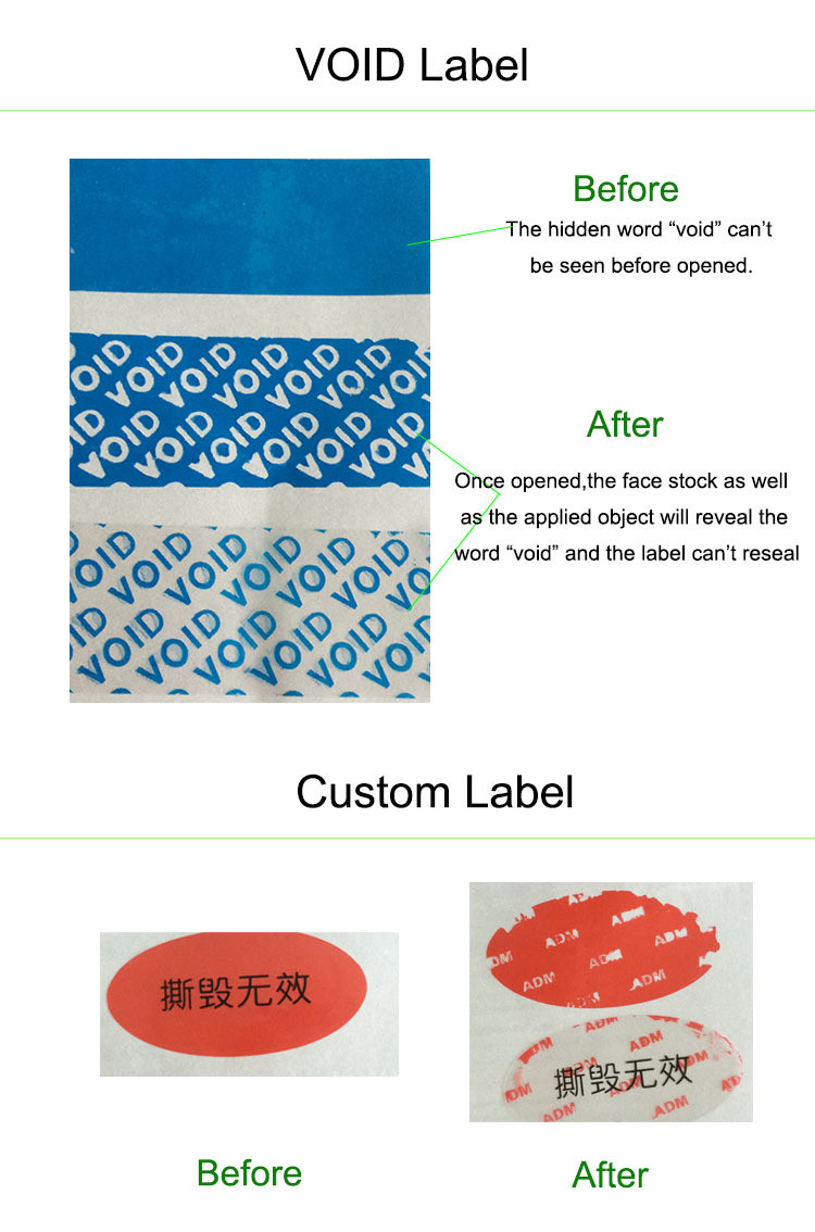 Water Based Sensitive Adhesive Tamper Evident Label Material , Silver Partial Security Printing Paper Material