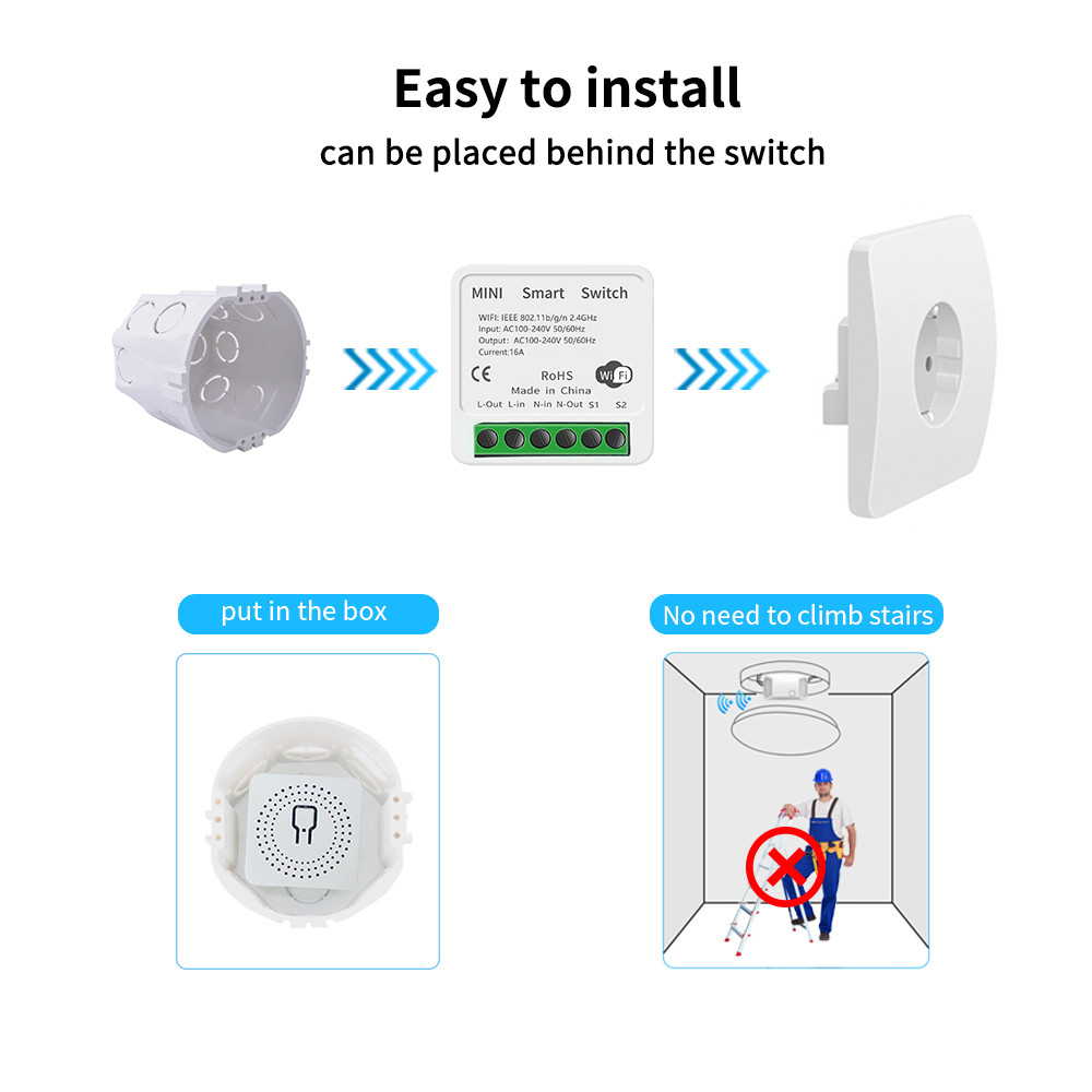 mini Breaker Switch Tuya Smart circuit WIFI Switch Supports Google Home Alexa Voice