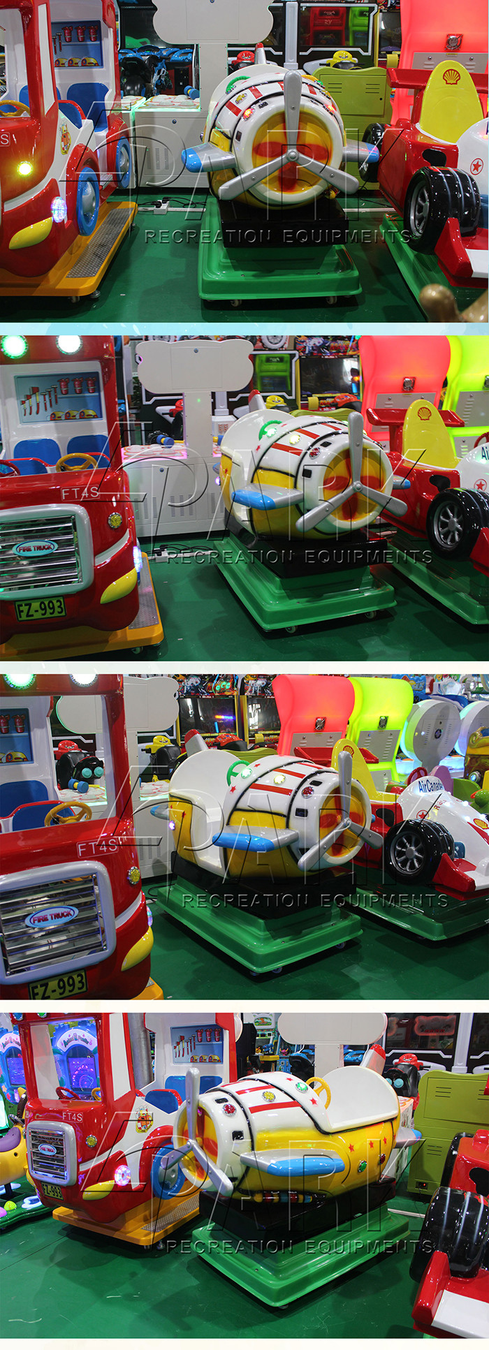 Commercial Kids Rides Electric Swing Car / Fighting Game Machine Fiberglass Material
