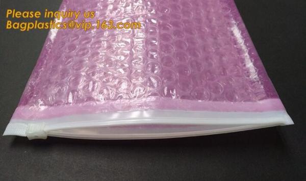 wholesale metallic glossy holographic cosmetic packing k bubble pouch slider