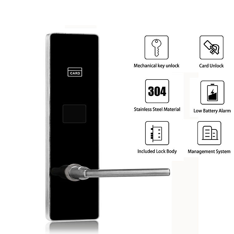 Stainless Steel Swipe Card Hotel Electronic Locks With Management Software