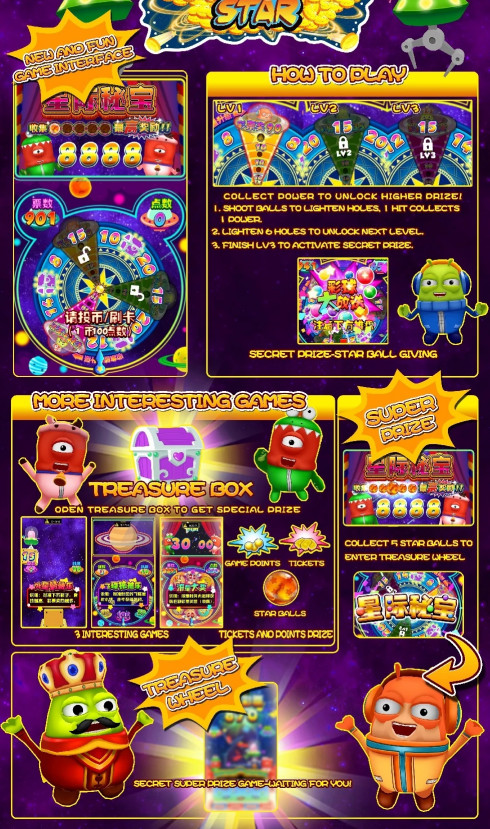 Coin Pusher Treasure Star Redemption Arcade Machines