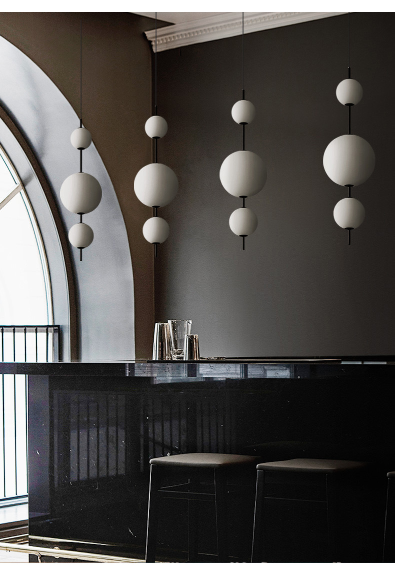 Modern Glass long Pendant Lamps Restaurant Cafe Bar Bedroom Kitchen Beads Pendant lamp(WH-GP-140)