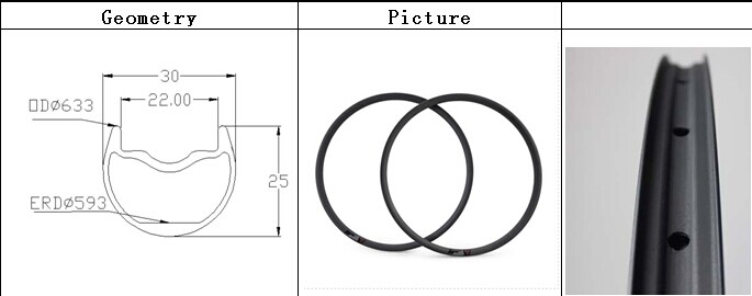 new 29" mtb carbon rims hookless full carbon rims 30x25 mm wide straight flange carbon rim