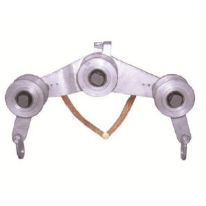 Three Wheel Structure Transmission Line Stringing Tools Earthing Pulley Block