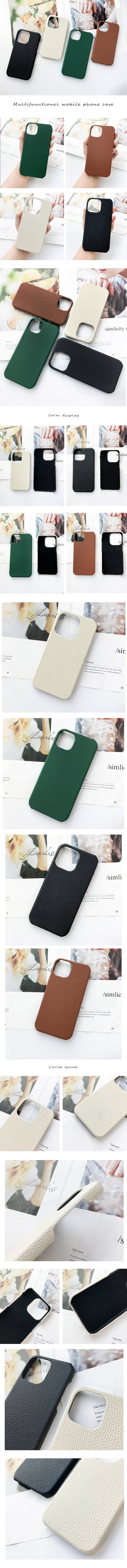 Custom Logo Genuine Leather Phone Case for iPhone 14 Pro Max Luxury Shockproof Design