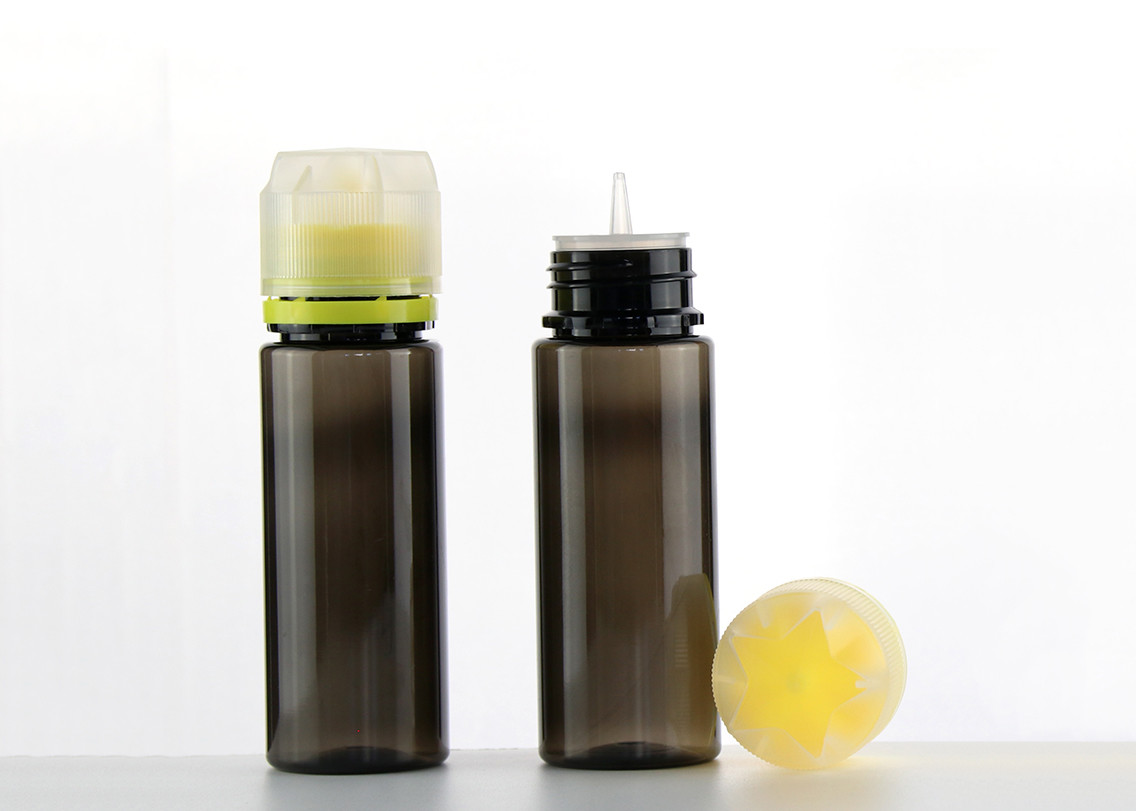 120ML Capacity Eye Dropper Bottles , Empty Oil Bottles With Clear Yellow Cap