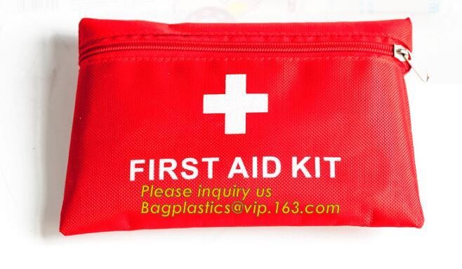 Red pu leather waterproof mini eva first aid kit case,first aid box plastic case carrying case,Medical Multi-functional