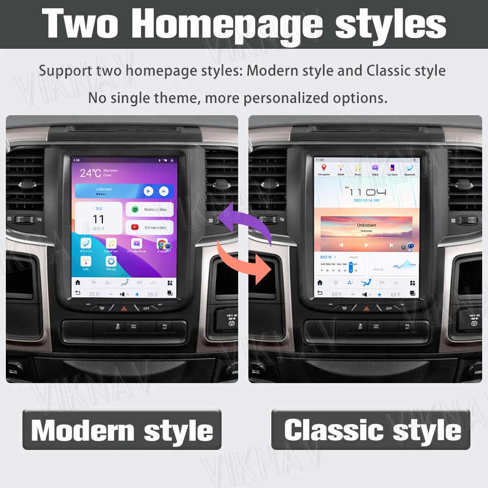 Automatic Touch Screen Dodge Android Radio For Ram 1500 2013-2018 Head Unit