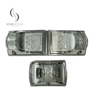 China Silver Simple Design Coffin Corner With Metal Rod Set Coffin Handle Wholesale 8#S on sale