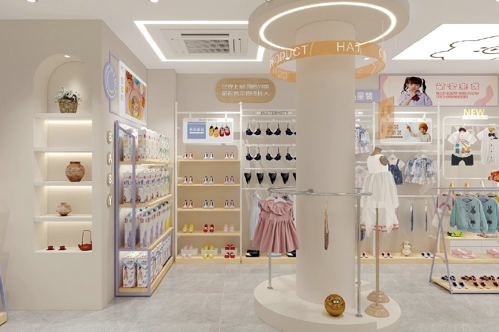 M2-C10 Adaptable Baby Goods Display Pile with Adjustable Floor Screws for Supermarket Baby Goods Sections