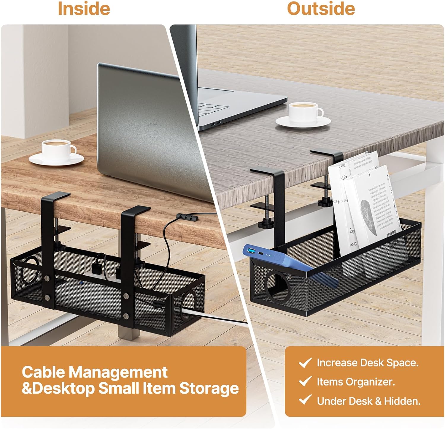 Under Table Cord Management Organizer Sustainable Installation Type Wall Mounted Type