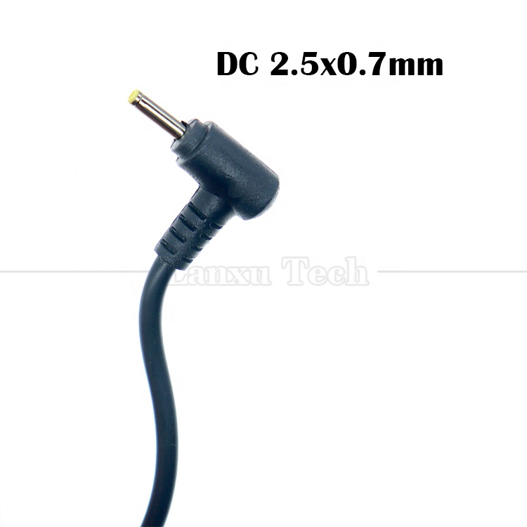 90 Degree Right Angle Black White 24AWG 2A Charging Current 1m USB to 2.5x0.7mm DC Charger Cable