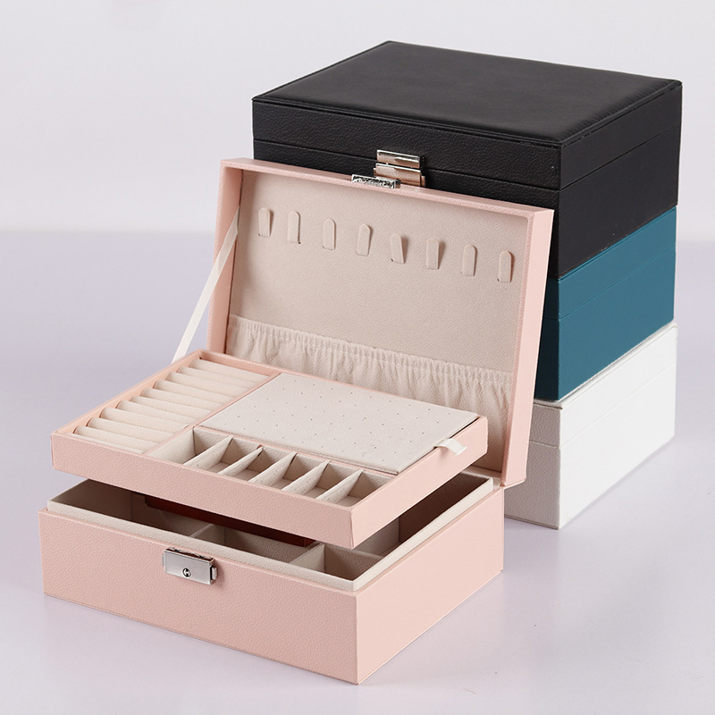 Custom Size Accepted PU Leather Jewelry Box Organizer for Travel and Packaging