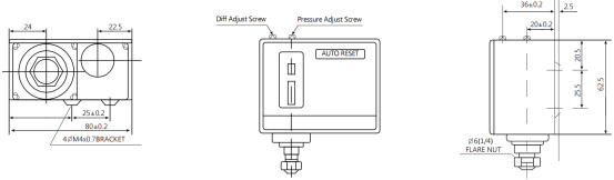 Keram Controls Adjustabe Pressure Switches Sensor For Pressure Monitoring Media Air or Liquid Max Voltage 250V
