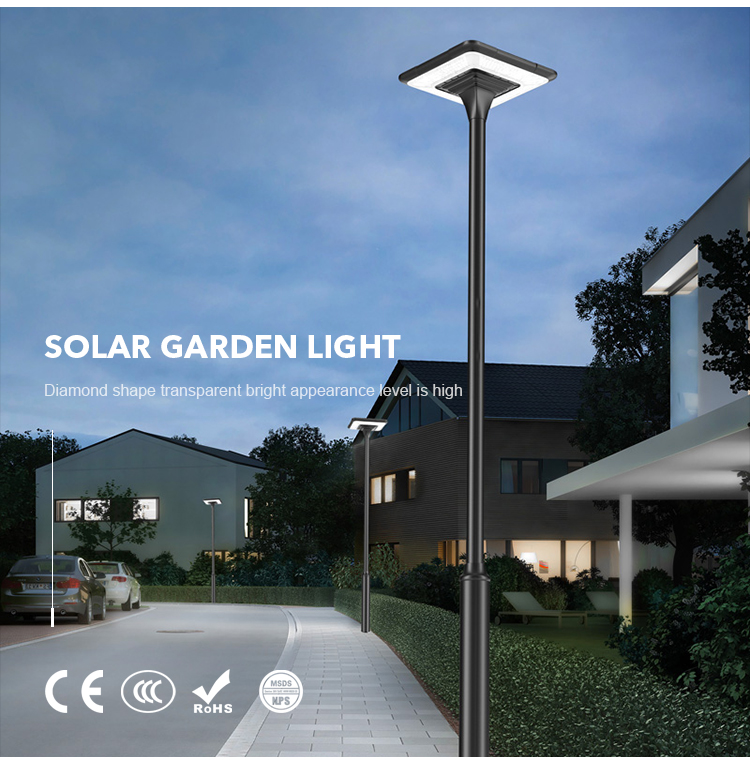 45W Quare Shape Outdoor Garden Solar Light All In One IP65 For Communities Parks