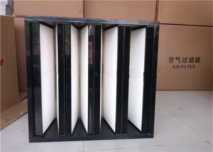 V Bank Shape Small Hepa Filter HVAC System Easy Installation 610*610*292mm
